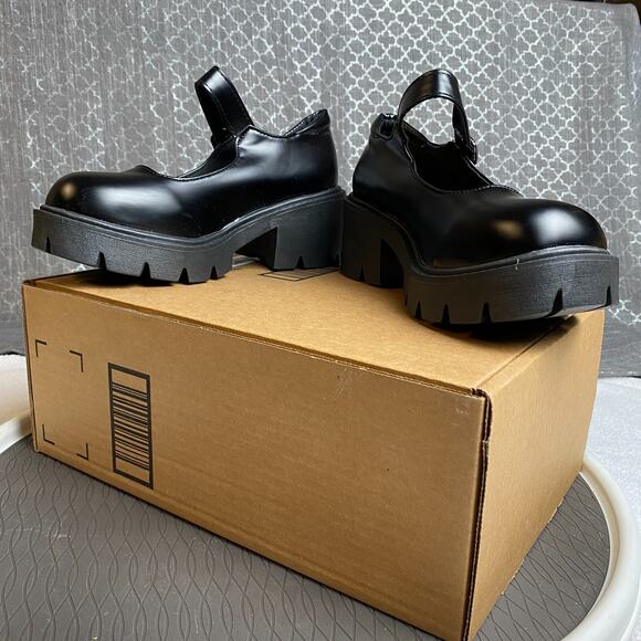 Mary Jane Chunky Platform Shoes Womens 7.5 Gothcore Y2K Grunge Coquette - Picture 6 of 11